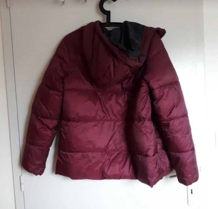 Doudoune à capuche bien chaude bordeaux - photo numéro 2