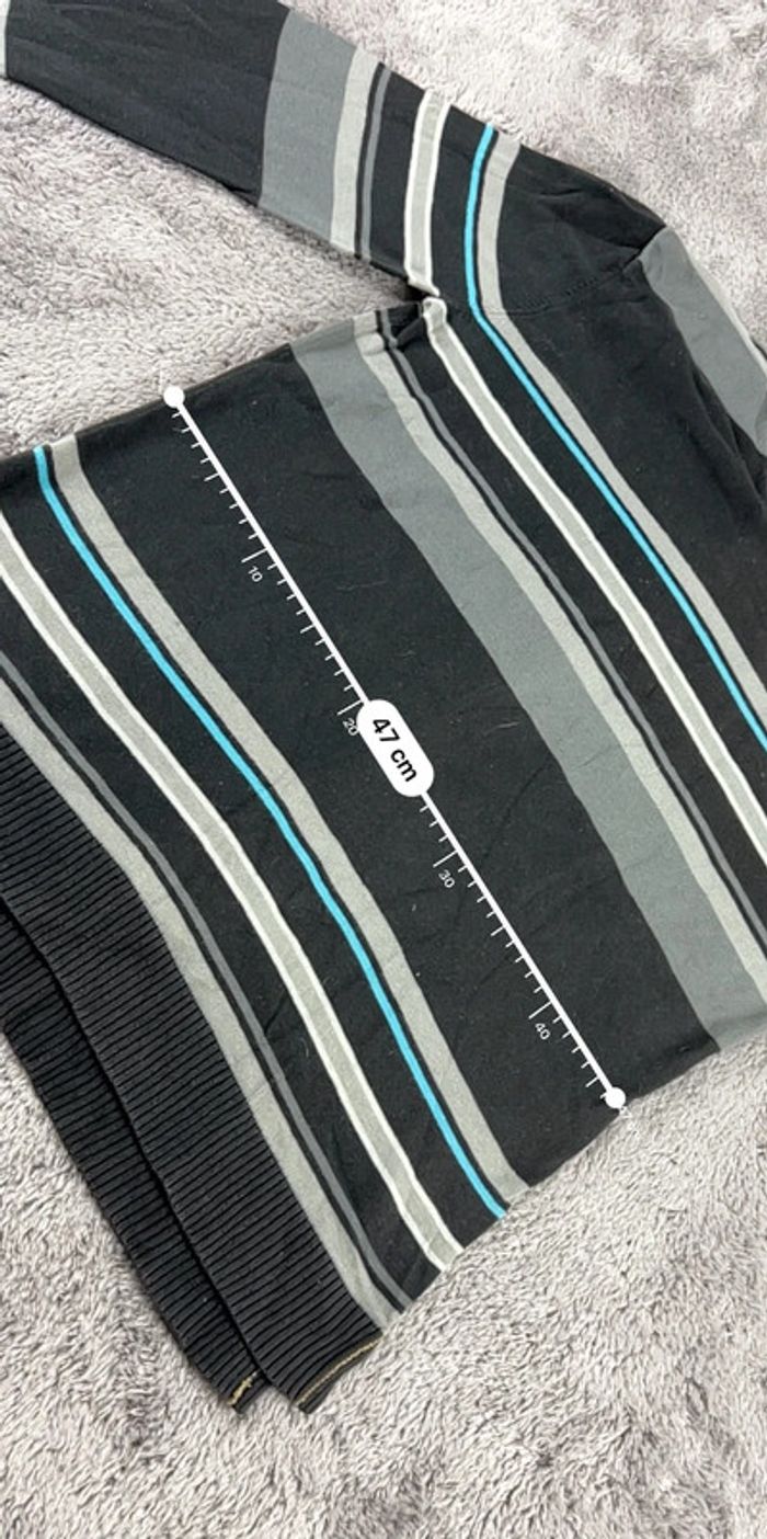 Pull à Rayures Puma Noir et Gris Taille M - photo numéro 4