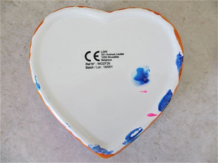 Lot boîte coeur + cadre en porcelaine peints à la main - photo numéro 6