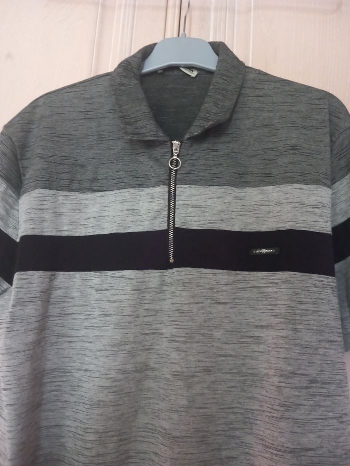 Polo gris et noir taille L Stil Park - photo numéro 3