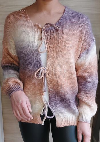 Pull noué dégradé marron