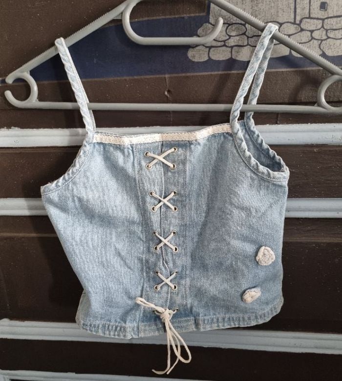 Top à bretelles jeans 8ans