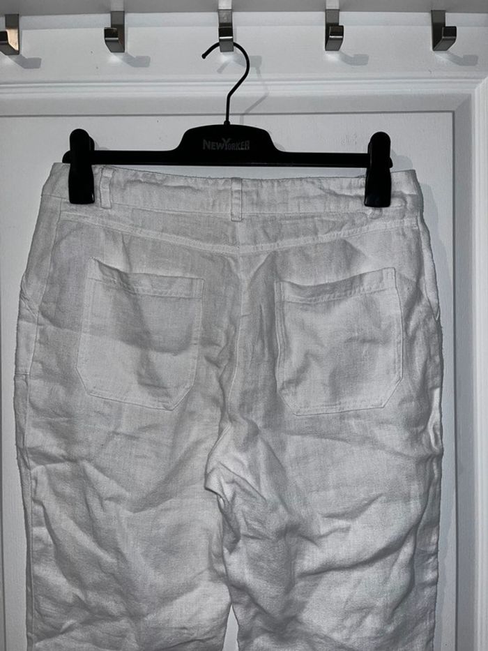 Pantalon en lin blanc, taille M - photo numéro 4