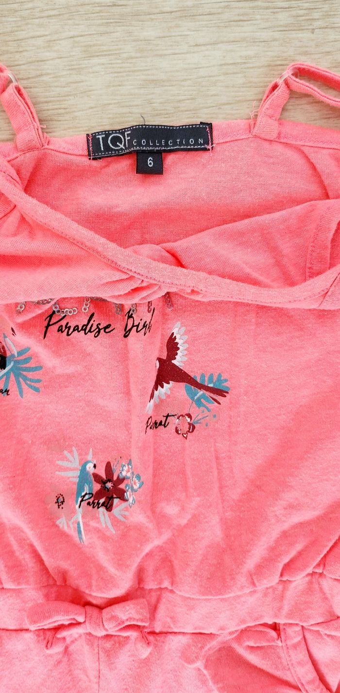 Combishort fille rose fines bretelles taille 6 ans TQF Collection - photo numéro 3