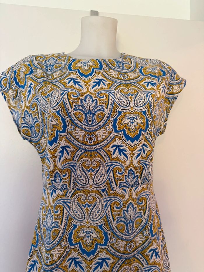 Robe courte mango bleue jaune et blanche - photo numéro 3