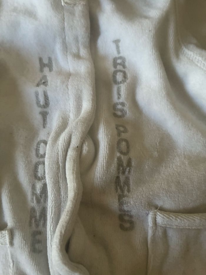 Adorable pyjama velours 3 mois "3 pomme – Écru – Fille/Mixte - photo numéro 4