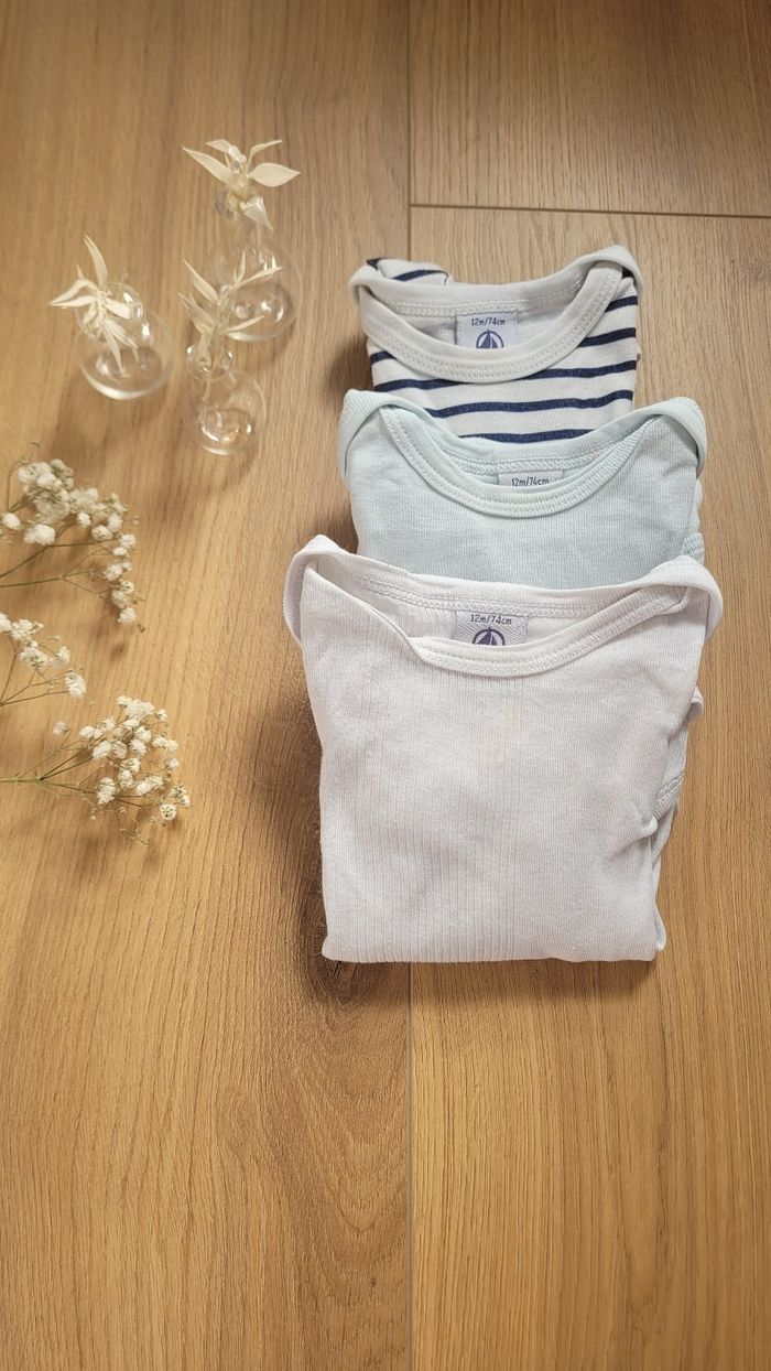 Lot 3 body ML Petit Bateau mixte 12 moi