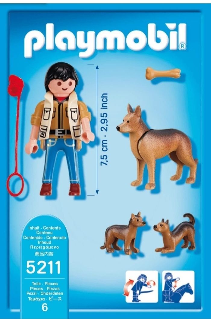 Playmobil 5211 Homme, Berger Allemand et son petit