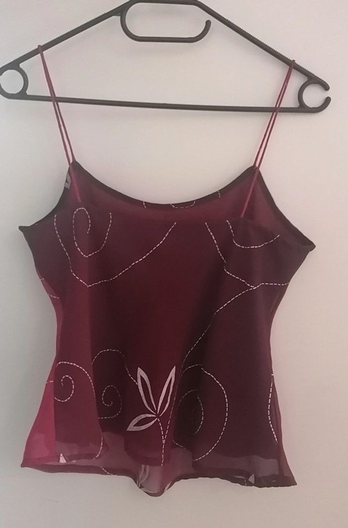 Top / débardeur fluide rouge Bordeaux Taille S/M - photo numéro 9