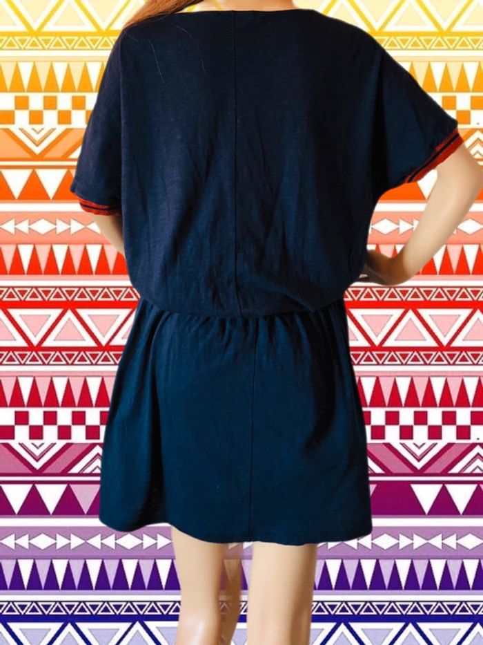 💙Robe t-shirt ethnique hippie marine imprimée🤎navy t-shirt dress💙 - photo numéro 8