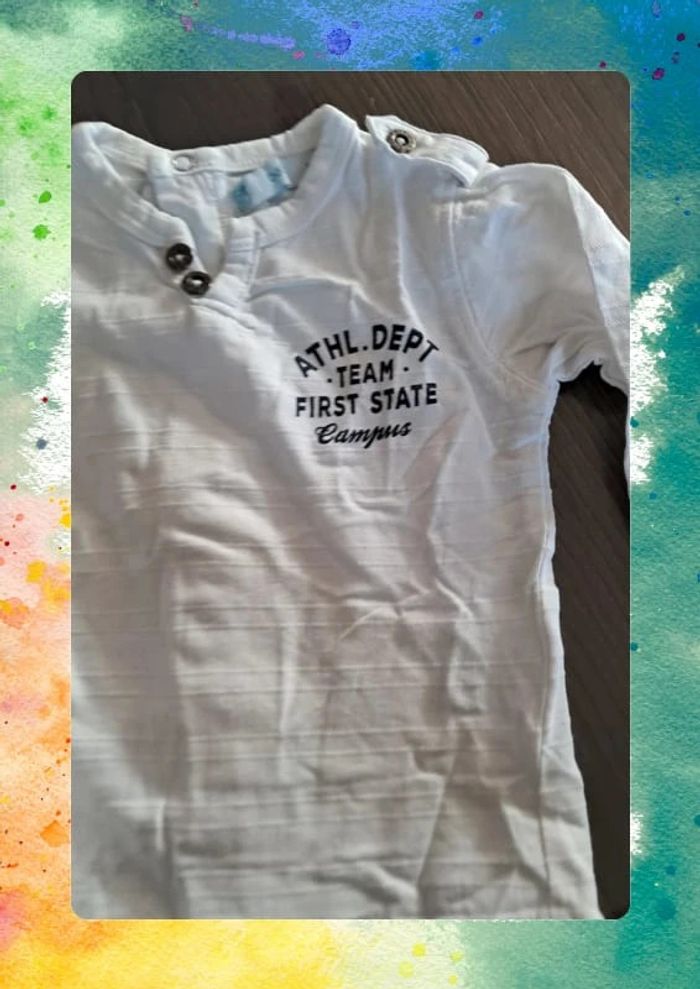 T-shirt 6 mois blanc Baby by Gémo - photo numéro 2