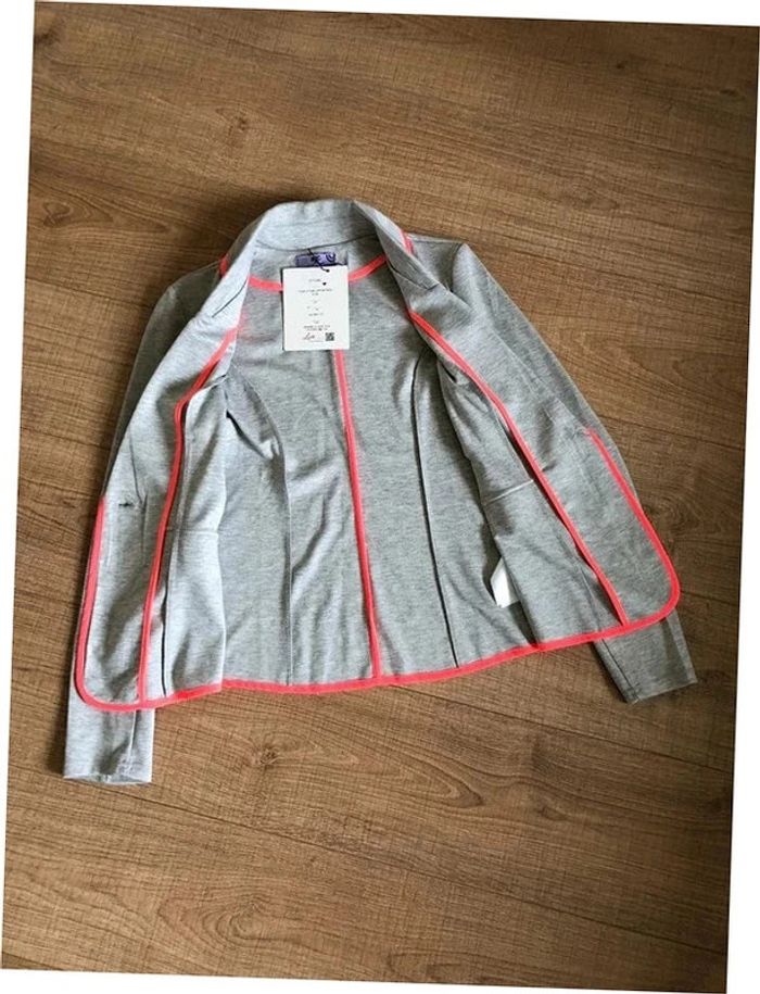 Blazer gris et rose fluo neuf AJC taille 36 - photo numéro 17