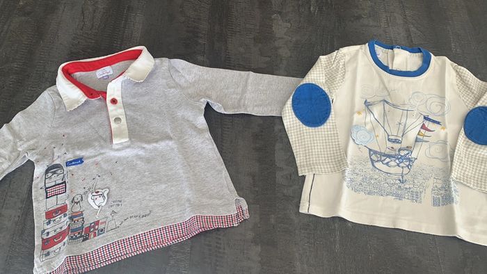 Lot de 2 polos/ Tee shirts manches longues