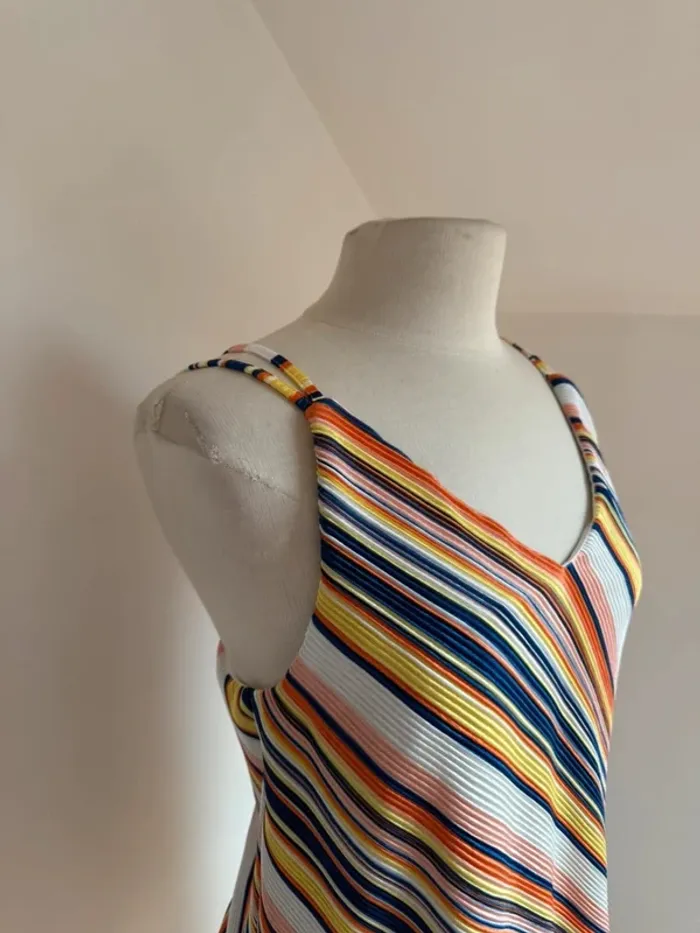 Superbe haut Caraco fluide plissé multicolore neuf Camaïeu 🌸 M 38 - photo numéro 2