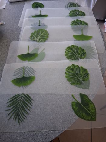 Lot de 6 sets de table motif feuille