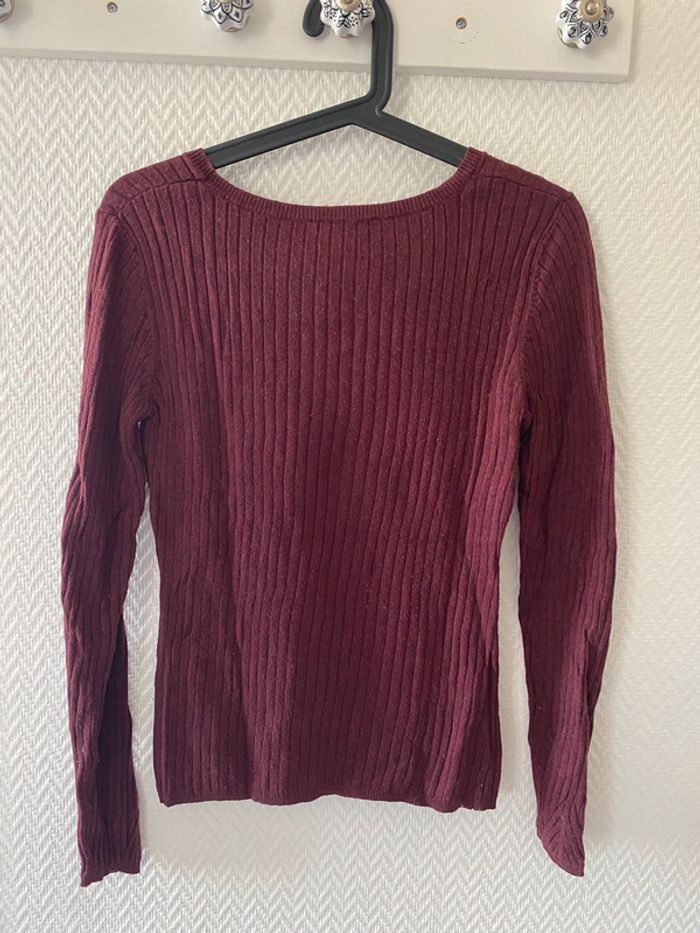Pull bordeaux Camaïeu S - photo numéro 2