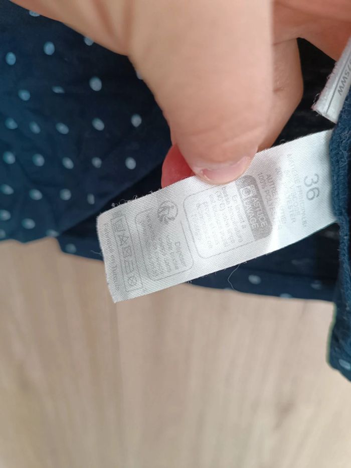 T-shirt manches longues à pois taille s - photo numéro 3