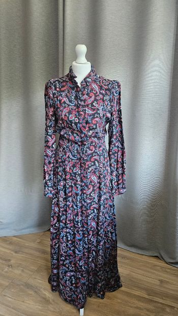 Robe longue col chemise, multicolore, taille 38, Sinequanone 
