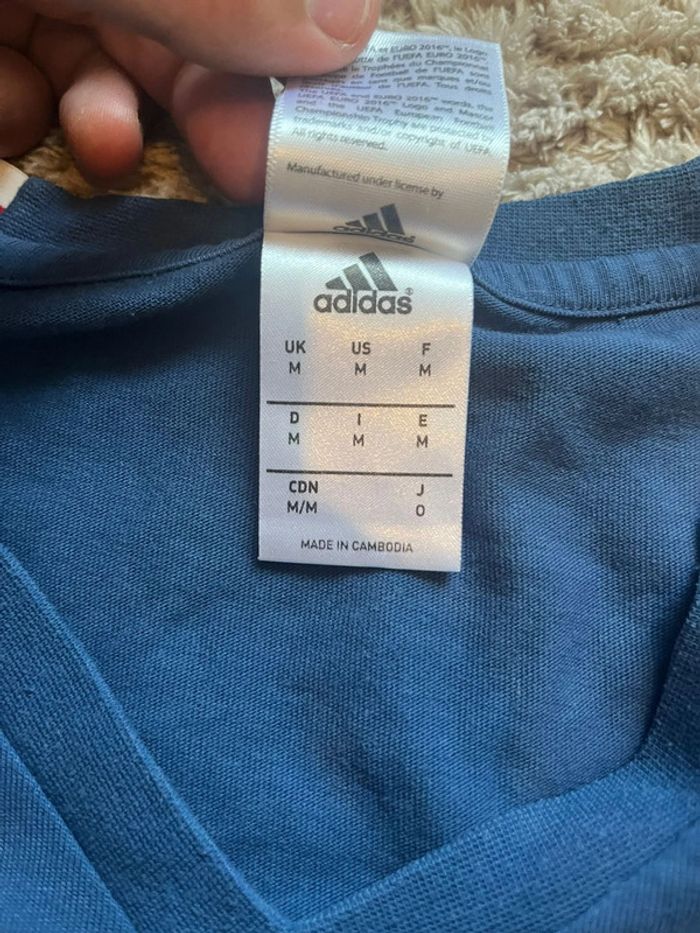 Tee shirt homme vintage Adidas Euro 2016 / Bleu / M / Très bon état - photo numéro 3