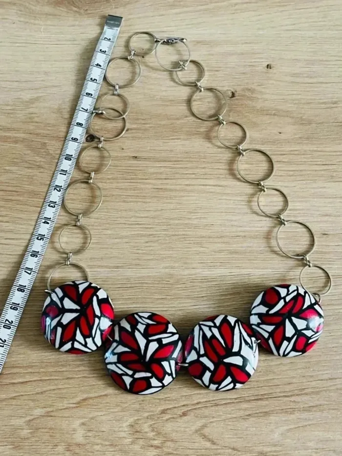 Collier Effet mosaïque en fimo - photo numéro 3