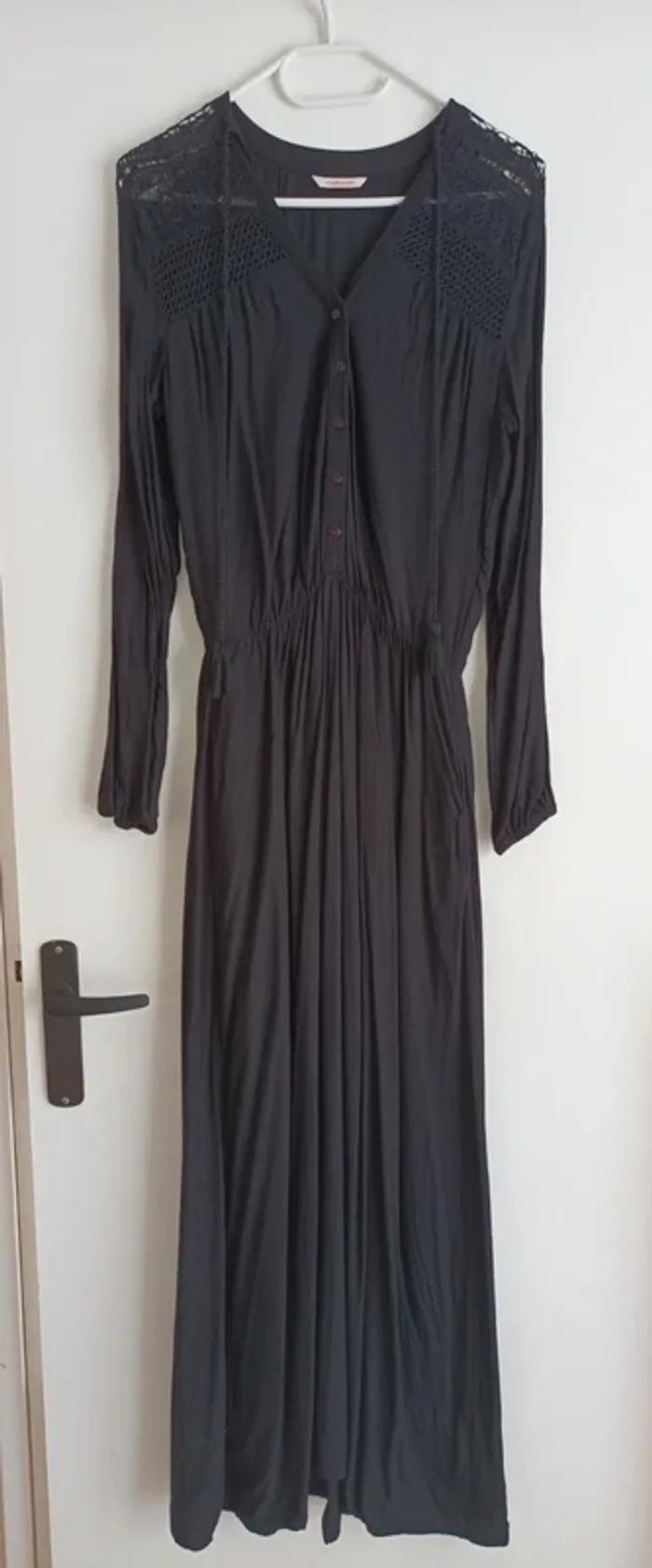 Robe longue noir femme taille S camaïeu