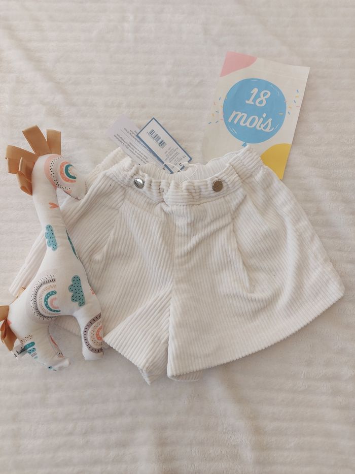 Short velours blanc Jacadi 18 mois