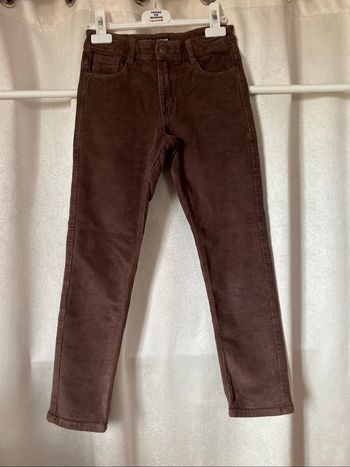 Pantalon état neuf velours côtelé marron 10 ans Kiabi