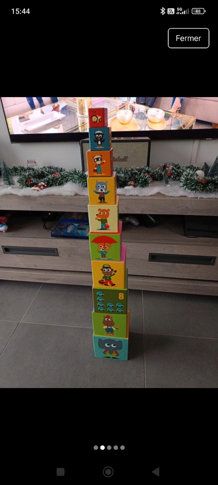 Cube a empiler djeco véhicules - photo numéro 3