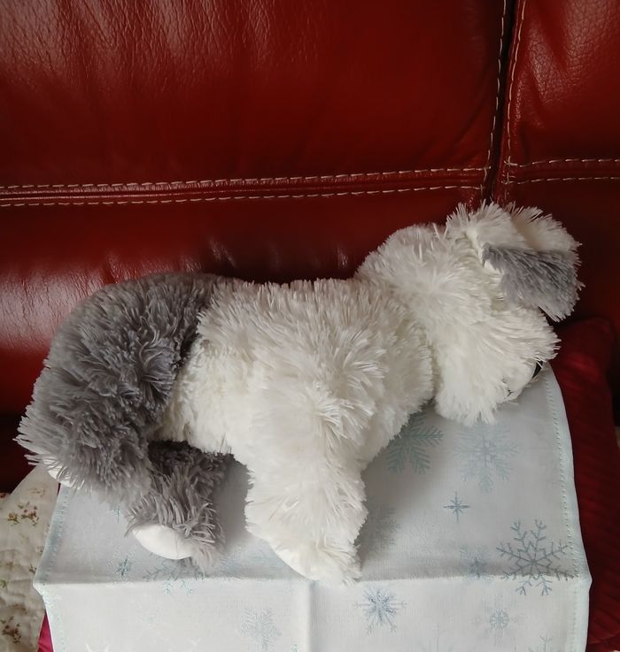 Lascar: Peluche-doudou Chiot blanc & gris *26 c - photo numéro 5