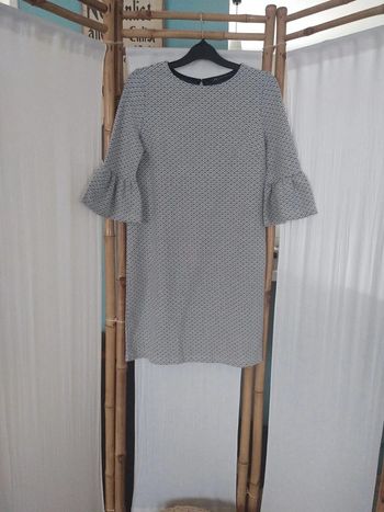 Robe manches 3quart linu grise taille 36