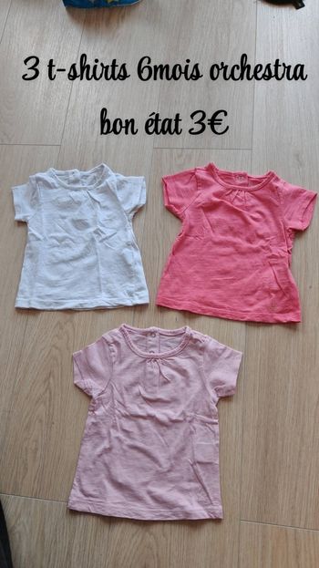 3 t-shirts 6mois orchestra 