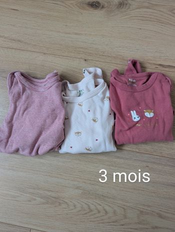Bodies manches longues 3 mois