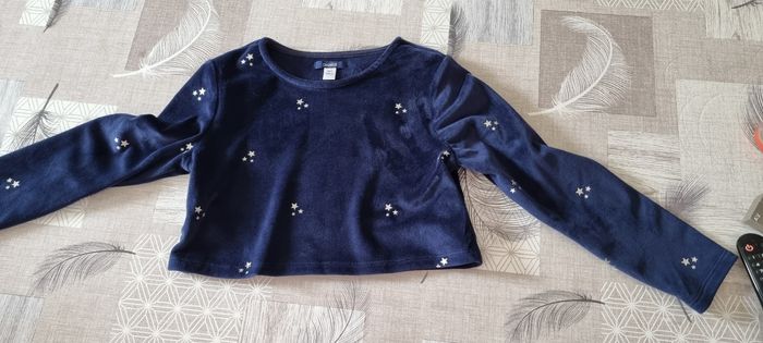 Robe blanche paillettes et haut velours bleu - photo numéro 5