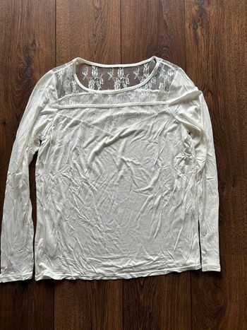 Top Promod blanc écru  T. L dentelle