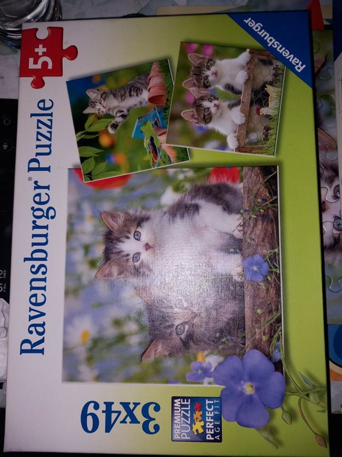 Ensemble de 3 puzzles chats ravensburger