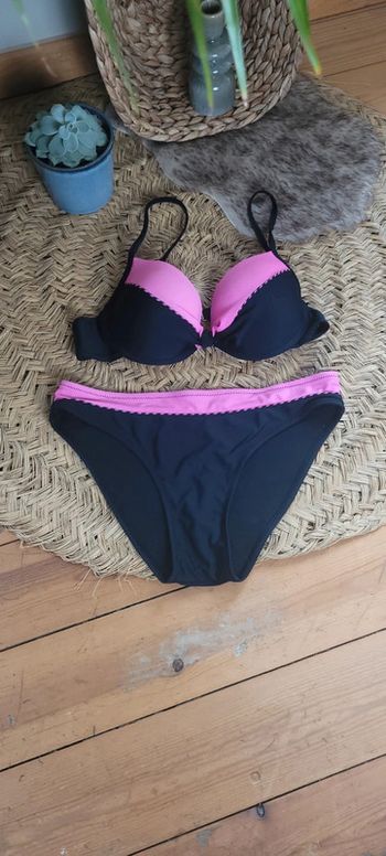 Bikini noir et rose Parfait état Taille L