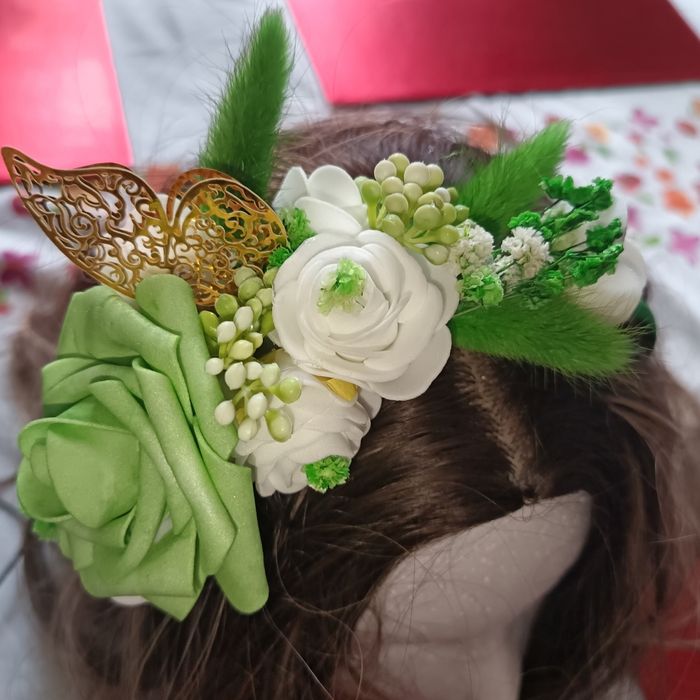 Serre tête mariage et ceinture assortie - photo numéro 6