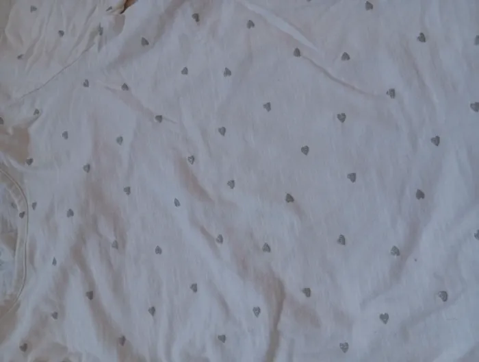 Hiat t-shirt blanc motif coeurs manches longues 3 ans - photo numéro 2