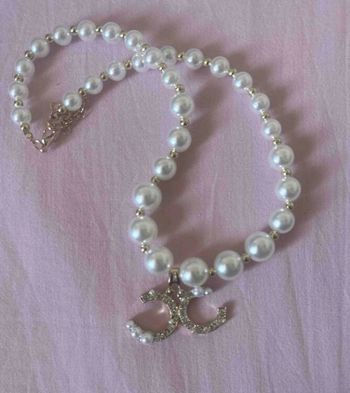 Collier perle artificielle acier inoxydable