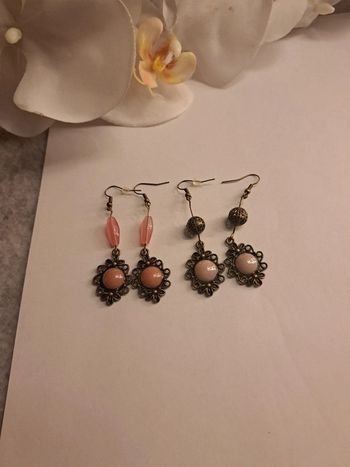 Lot de boucles d'oreilles pendante multicolore bronze
