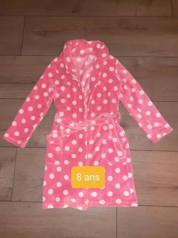 Robe de chambre à pois hiver 8 ans