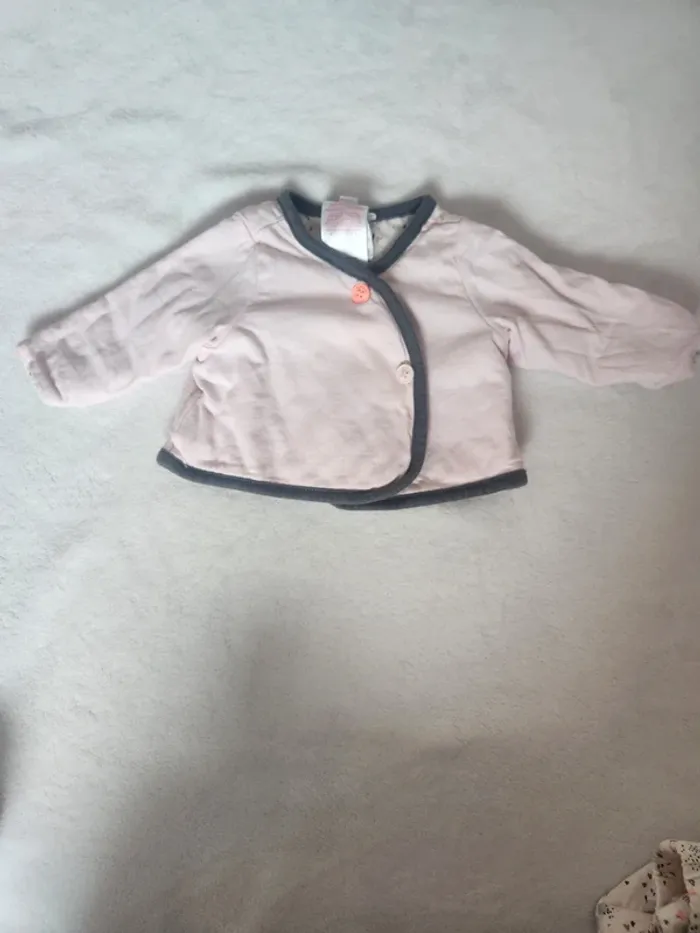 Adorable lot 1 mois bébé fille automne hiver pyjama caleçon  bandeau Dpam rose - photo numéro 6