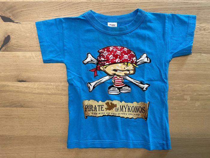 T-shirt manches courtes bleu pirates 2 ans