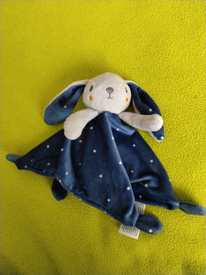 Doudou Lapin bleu étoilé - photo numéro 2