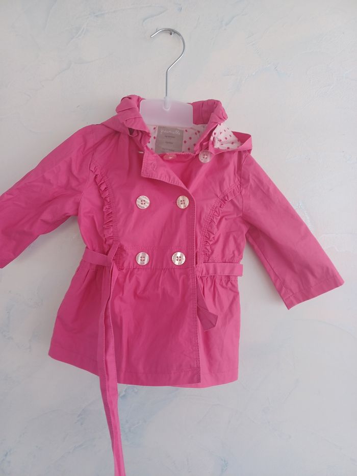 Manteau boutonnage devant ceinture doublure petit pois - photo numéro 3