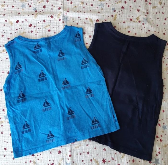 Lot de 2 débardeurs bleus Kiabi 4 ans - photo numéro 3