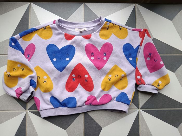 Sweat mauve coeurs Dpam 4 ans