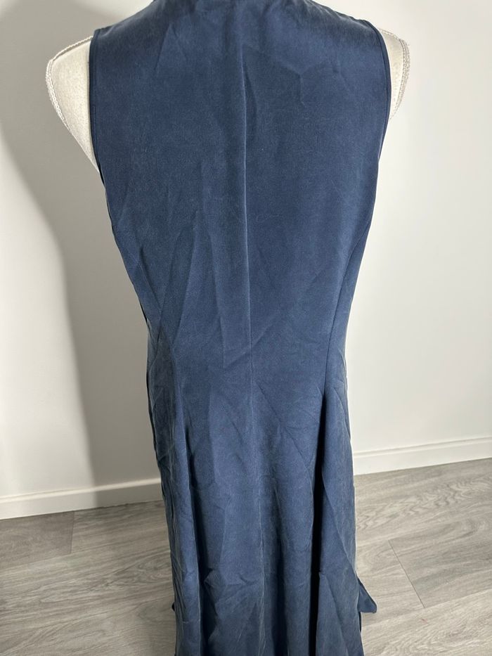 Robe longue oversize ouverte bleue marine Cerruti Vintage T40 L - photo numéro 7