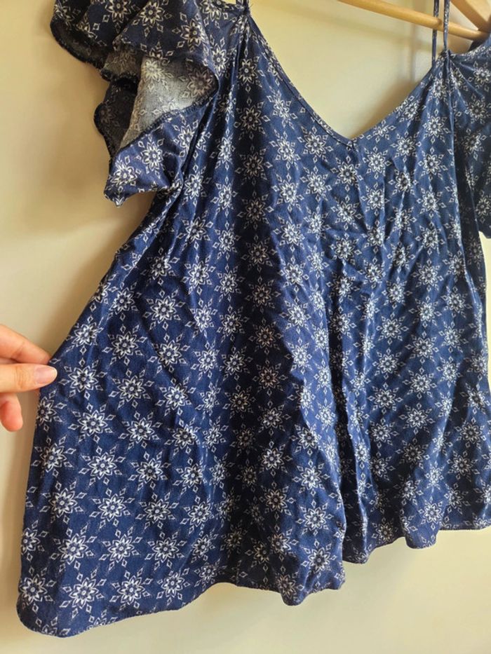 Blouse bleue atmosphere - t40 à épaules dénudées - photo numéro 2