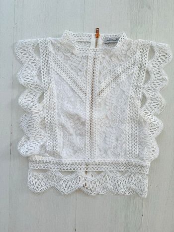 Top court blanc en crochet taille S Lucy & Wang